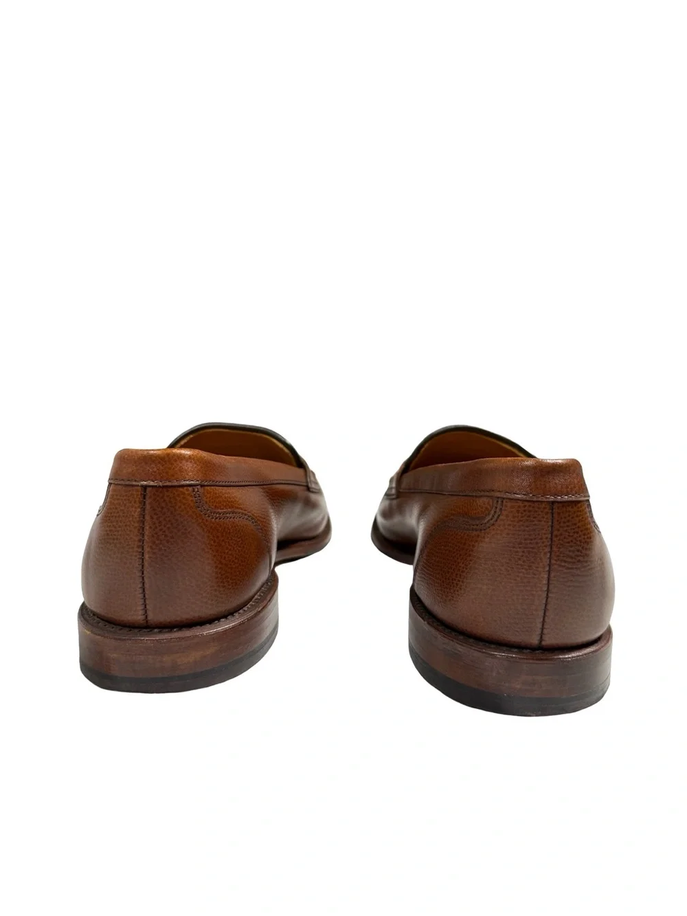 Allen Edmonds Parkland Penny Loafers Brown Pebble Leather Mens 12 D Business